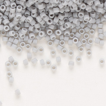 DB1589 - 11/0 - Miyuki Delica - Opaque Matte Grey - 7.5gms - Cylinder Seed Beads