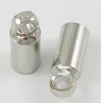 LAST STOCK:  30gms (over 200 ends) Cord Ends (1.6mm I.D), 8mm*2.m Platinum