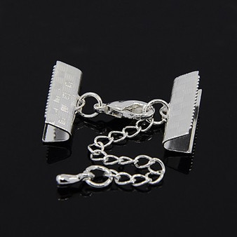 LAST STOCK: 9 pack x Ribbon Ends with Lobster Claw Clasps and Chain, Copper, 7x7mm ends