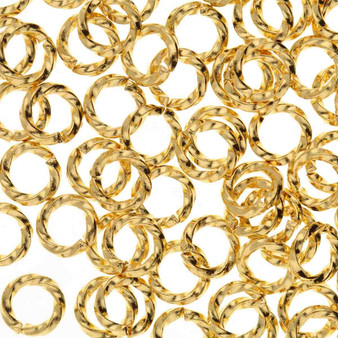 LAST STOCK: 144 pack - 6mm Twisted Jump Rings - Gold Plate