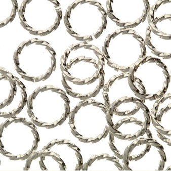LAST STOCK: 144 pack - 8mm Twisted Jump Rings - Silver Plate
