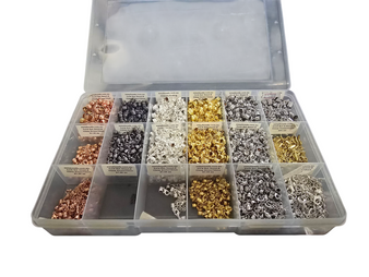 LAST STOCK: Cord end Sets in box 3mm, 4mm & 5mm inner diameter - sold as is (over 1000 Sets)