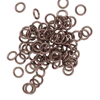 LAST STOCK: Jump ring, anodized aluminum, Bronze, 4mm round, 2.4mm inside diameter, 20 gauge. Sold per pkg of 100.