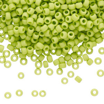 LAST STOCK: TR-08-44F - 8/0 - TOHO BEADS® - Opaque Frosted Sour Apple - 7.5gm Vial - Glass Round Seed Beads