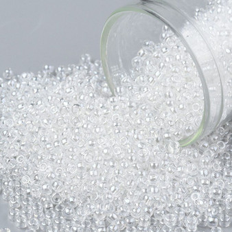 LAST STOCK: TR-11-101 - 11/0 - TOHO BEADS® -  Transparent Luster Crystal - 50gms - Glass Round Seed Beads