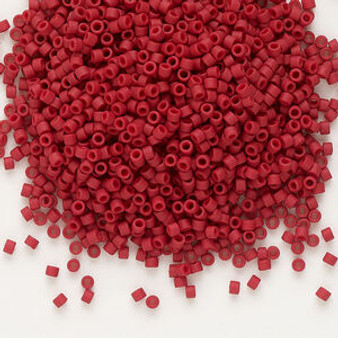 LAST STOCK: DB0796 - 11/0 - Miyuki Delica - Opaque Matt Red - 7.5gms - Cylinder Seed Beads