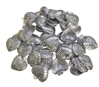 LAST STOCK: 65 pack -Heart Charms (One Sided) with jump ring - 25mm x 25mm x  1mm