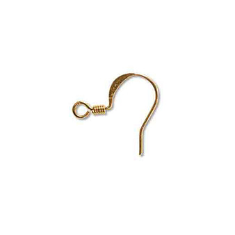 LAST STOCK: 144pk (1 GROSS) Hook Ear Wire with Coil - Gold Plate