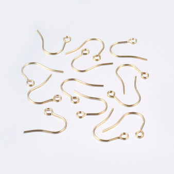LAST STOCK: 10 pack (5 pairs) 304 Stainless Steel Earring Hooks, Ear Wire, Golden, 18x18x0.8mm, Hole: 2mm, Pin: 0.8mm