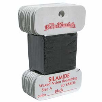 LAST STOCK: Silamide Beading Thread - 2 ply Waxed Nylon - 40 Yards (Size A) Dark Green