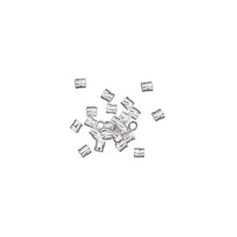LAST STOCK: Crimp, sterling silver, 2mm twisted, 0.8mm inside diameter. Sold per pkg of 25. LAST STOCK: Crimp, sterling silver, 2mm twisted, 0.8mm inside diameter. Sold per pkg of 25.