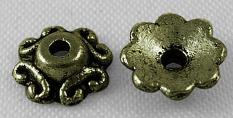 LAST STOCK: 20gm pack - Tibetan Style Bead Caps, Zinc Alloy Bead Caps, Lead Free and Cadmium Free and Nickel Free, Antique Bronze, 7mm in diameter, 2.5mm thick, hole: 1mm