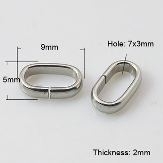 LAST STOCK: 10 pieces -  304 Stainless Steel Snap on Bails, 9x5x2mm, Hole: 7x3mm