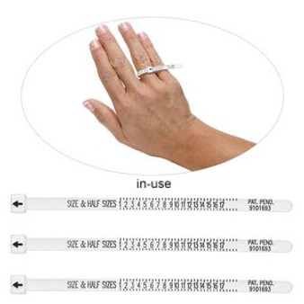 LAST STOCK: Tool, Multisizer™ ring sizing gauge, acrylic, white. Sold per pkg of 3.