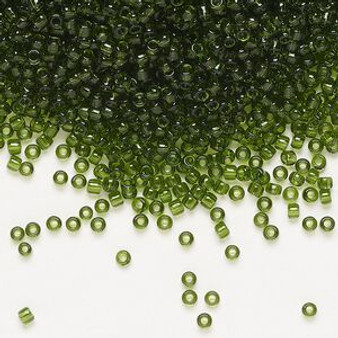 LAST STOCK: Seed bead, Dyna-Mites™, glass, pkg/40g, #11 round, transparent olive green LAST STOCK: Seed bead, Dyna-Mites™, glass, pkg/40g, #11 round, transparent olive green