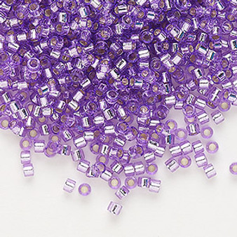 DB1343 - 11/0 - Miyuki Delica - Transparent Silver Lined Lilac - 7.5gms - Cylinder Seed Beads