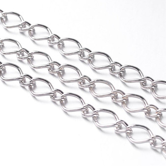 3 metres of Iron Mother & Son Chain (7x10mm & 4x6mm) 1mm thick (Platinum)