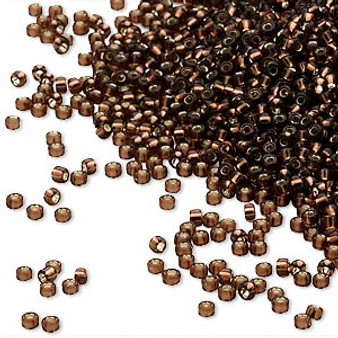 15-5D - 15/0 - Miyuki - Transparent Silver-Lined Bronze - 8.2gms Vial Glass Round Seed Beads