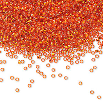 15-9 - 15/0 - Miyuki - Transparent Silver-Lined Orange - 8.2gms Vial Glass Round Seed Beads