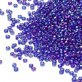 15-177 - 15/0 - Miyuki - Transparent Rainbow Cobalt - 8.2gms Vial Glass Round Seed Beads