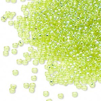 15-258 - 15/0 - Miyuki - Transparent Rainbow Peridot Green - 8.2gms Vial Glass Round Seed Beads