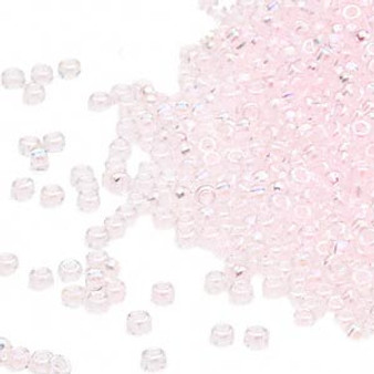 15-265 - 15/0 - Miyuki - Transparent Colour-Lined Rainbow Light Pink - 8.2gms Vial Glass Round Seed Beads