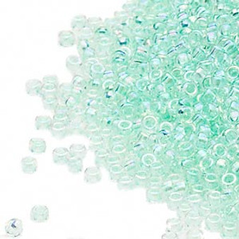 15-271 - 15/0 - Miyuki - Transparent Colour-Lined Rainbow Light Green - 8.2gms Vial Glass Round Seed Beads
