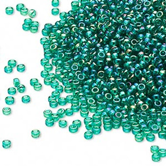 15-295 - 15/0 - Miyuki - Transparent Rainbow Sea Green - 8.2gms Vial Glass Round Seed Beads