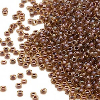 15-379 - 15/0 - Miyuki - Transparent Colour-Lined Fancy Brown - 8.2gms Vial Glass Round Seed Beads