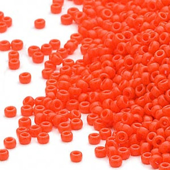 15-406 - 15/0 - Miyuki - Opaque Orange - 8.2gms Vial Glass Round Seed Beads