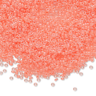 15-1122 - 15/0 - Miyuki - Transparent Luminous Colour Lined Neon Flamingo - 8.2gms Vial Glass Round Seed Beads