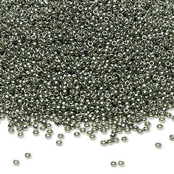 15-4215 - 15/0 - Miyuki - Duracoat® Opaque Galvanised Sage Green - 8.2gms Vial Glass Round Seed Beads