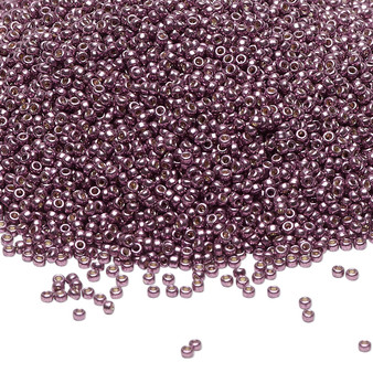15-4220 - 15/0 - Miyuki - Duracoat® Opaque Galvanised Eggplant - 8.2gms Vial Glass Round Seed Beads
