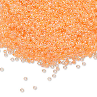 15-4298 - 15/0 - Miyuki - Transparent Luminous Colour-Lined Neon Light Orange - 8.2gms Vial Glass Round Seed Beads