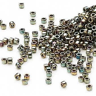 DB0024 - 11/0 - Miyuki Delica - opaque metallic rainbow green - 7.5gms - Cylinder Seed Beads