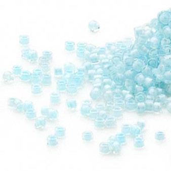 DB0078 - 11/0 - Miyuki Delica - Translucent Aqua Mist-lined Luster Crystal Clear - 7.5gms - Cylinder Seed Beads