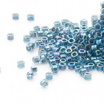 DB0085 - 11/0 - Miyuki Delica - Translucent Blue-lined Rainbow Aqua - 7.5gms - Cylinder Seed Beads