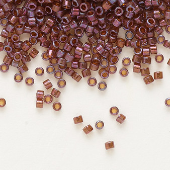 DB0129 - 11/0 - Miyuki Delica - transparent orange gold luster raspberry - 7.5gms - Cylinder Seed Beads