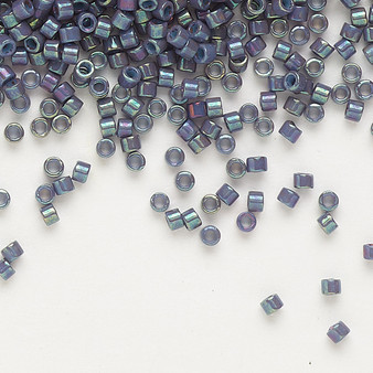 DB0132 - 11/0 - Miyuki Delica - opaque light blue gold luster blue-grey - 7.5gms - Cylinder Seed Beads