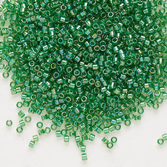 DB0152 - 11/0 - Miyuki Delica - Transparent Green AB - 7.5gms - Cylinder Seed Beads