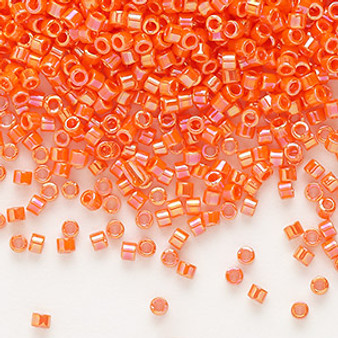 DB0161 - 11/0 - Miyuki Delica - Op Orange AB - 7.5gms - Cylinder Seed Beads