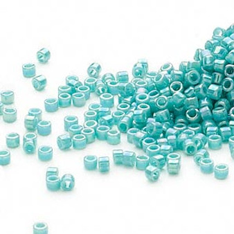 DB0166 - 11/0 - Miyuki Delica - Opaque Turquoise AB - 7.5gms - Cylinder Seed Beads