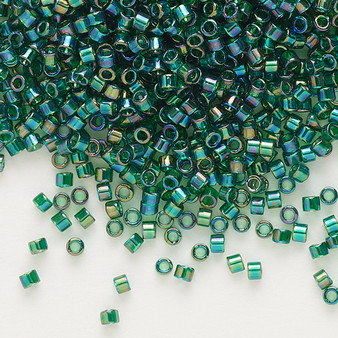 DB0175 - 11/0 - Miyuki Delica - Transparent Emerald AB - 7.5gms - Cylinder Seed Beads