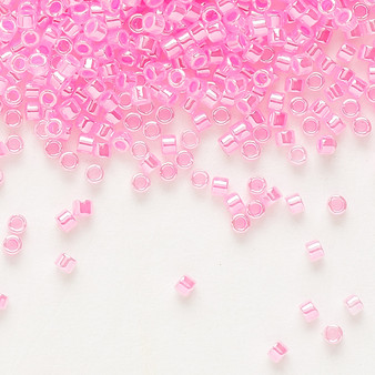 DB0246 - 11/0 - Miyuki Delica - Colour Lined Crystal Dark Pink - 7.5gms - Cylinder Seed Beads