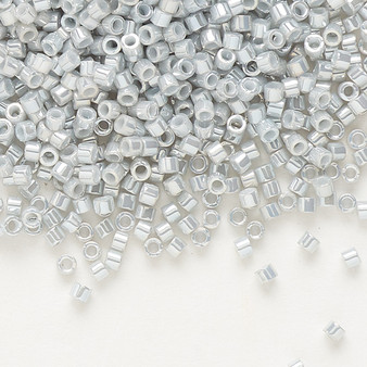 DB0252 - 11/0 - Miyuki Delica - opaque white gold luster grey - 7.5gms - Cylinder Seed Beads