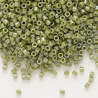 DB0263 - 11/0 - Miyuki Delica - Opaque Lime Glazed Luster Olive Green - 7.5gms - Cylinder Seed Beads