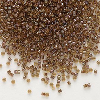 DB0287 - 11/0 - Miyuki Delica - Translucent Cinnamon Lined Luster Topaz - 7.5gms - Cylinder Seed Beads