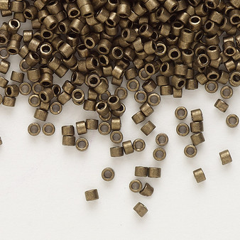 DB0322 - 11/0 - Miyuki Delica - opaque matte metallic dark gold - 7.5gms - Cylinder Seed Beads