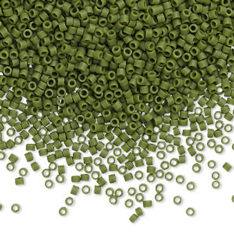 DB1585 - 11/0 - Miyuki Delica - Opaque Matt Avocado - 7.5gms - Cylinder Seed Beads