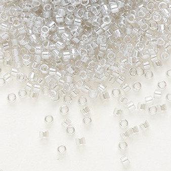 DB1477 - 11/0 - Miyuki Delica - Translucent Glazed Luster Light Grey - 7.5gms - Cylinder Seed Beads